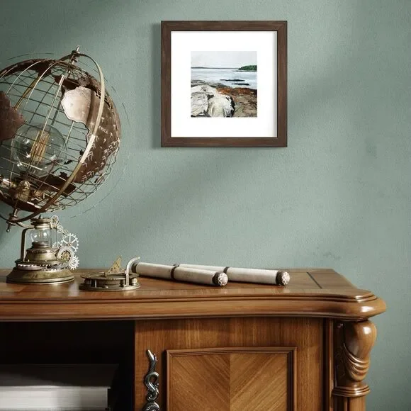 8x8 Maine Original Oil Painting Atlantic Ocean Rocks New England Coastal Signed - Picture 4 of 8